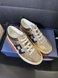 Bally sneakers donna glitter oro e camoscio