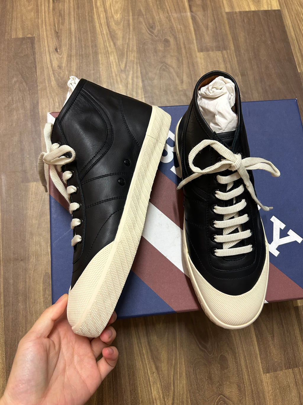 Scarpe Uomo sneakers alte originali Bally Savio /00 Calf Plain
