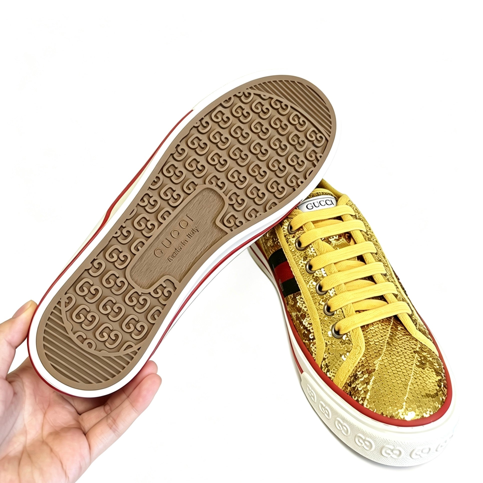 Gucci Sneakers Tennis 1977 donna in paillettes oro