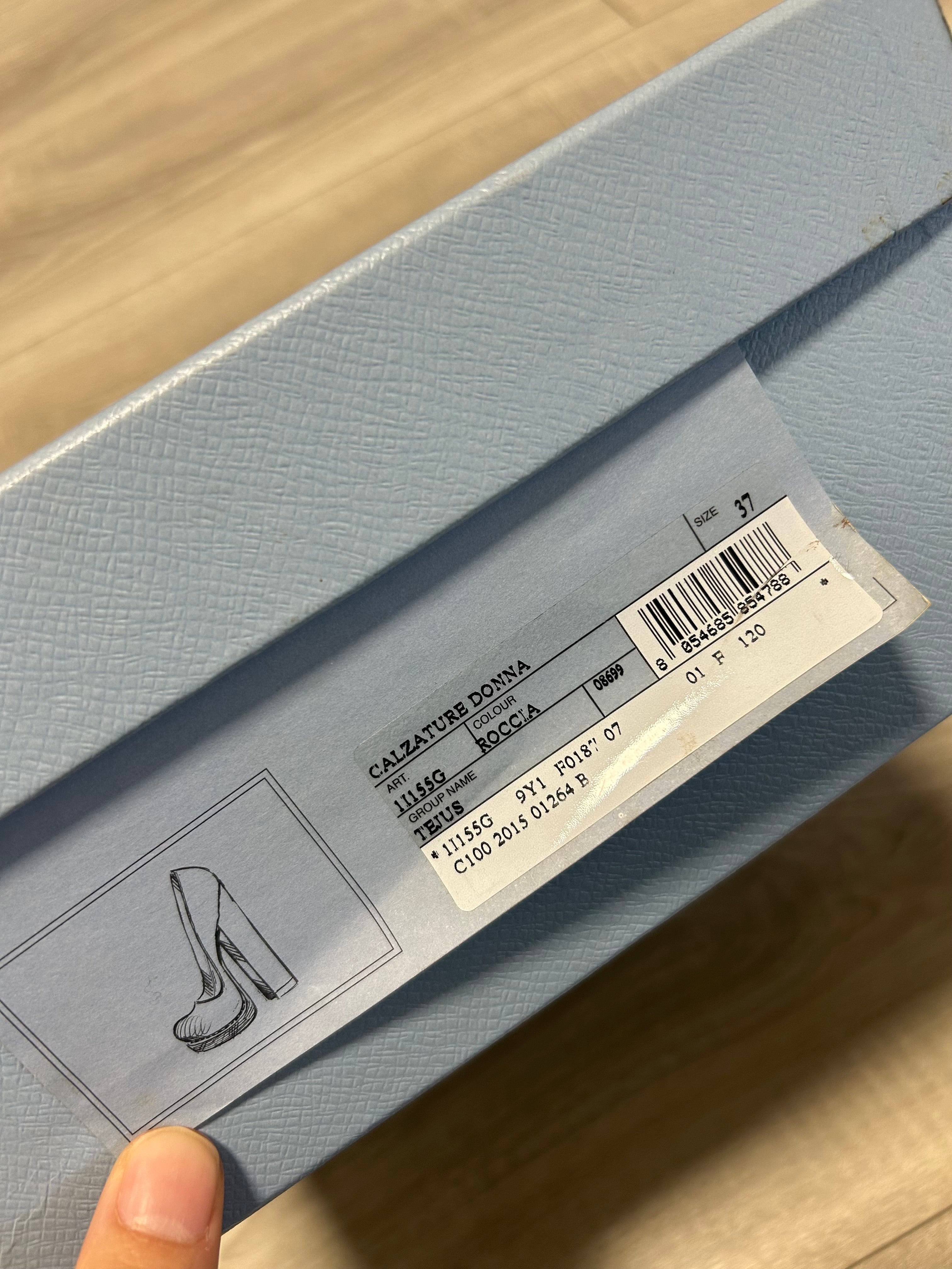 Prada Pumps Plateau Tacco Quadrato Stampa Lucertola Art.11155G