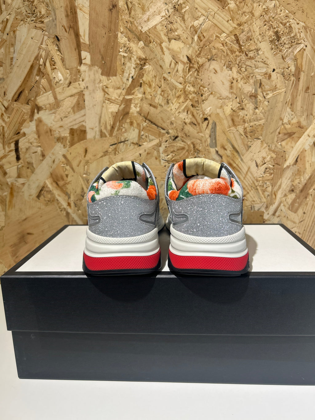 Sneakers Gucci Ultrapace 36 Donna Cod. 602228 | Glitter Argento