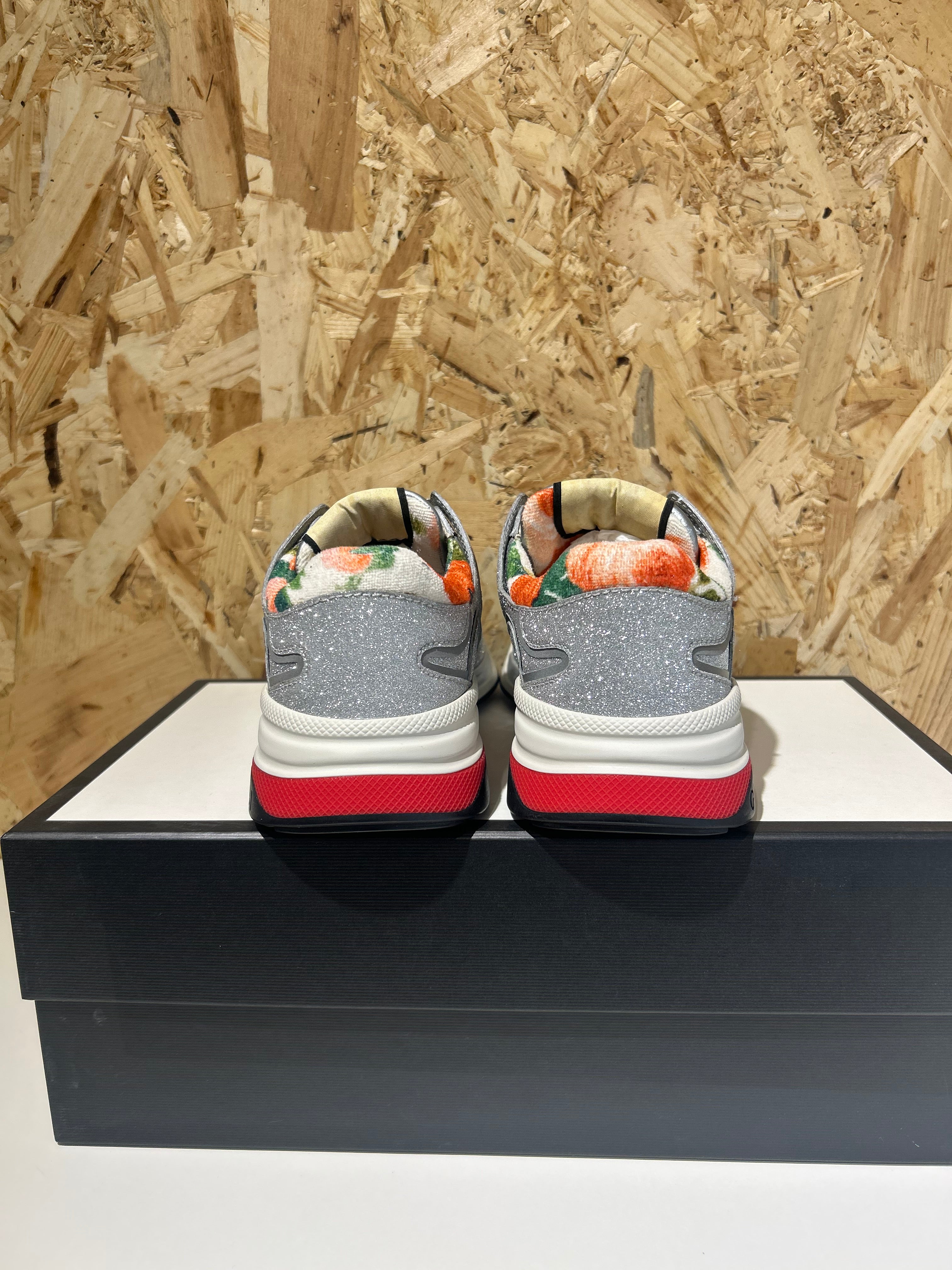 Sneakers Gucci Ultrapace 36 Donna Cod. 602228 | Glitter Argento