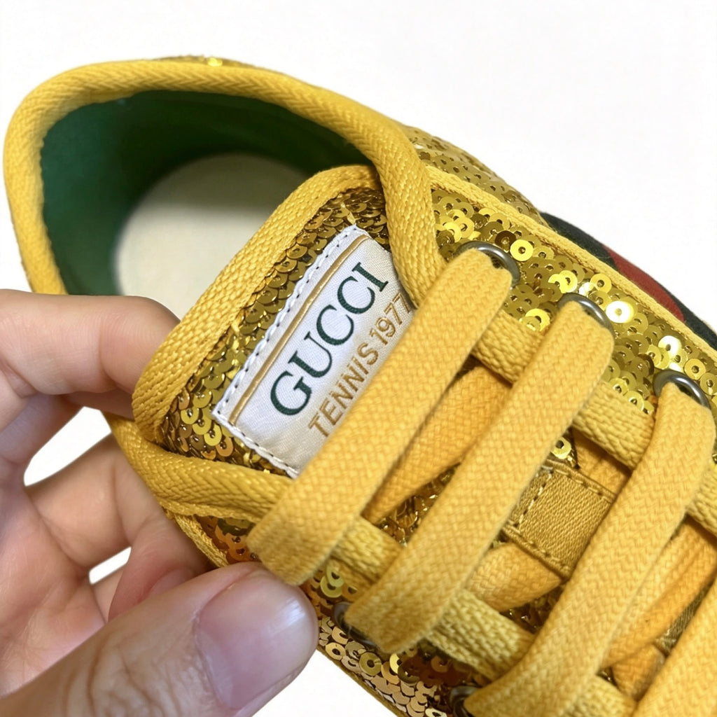 Gucci Sneakers Tennis 1977 donna in paillettes oro