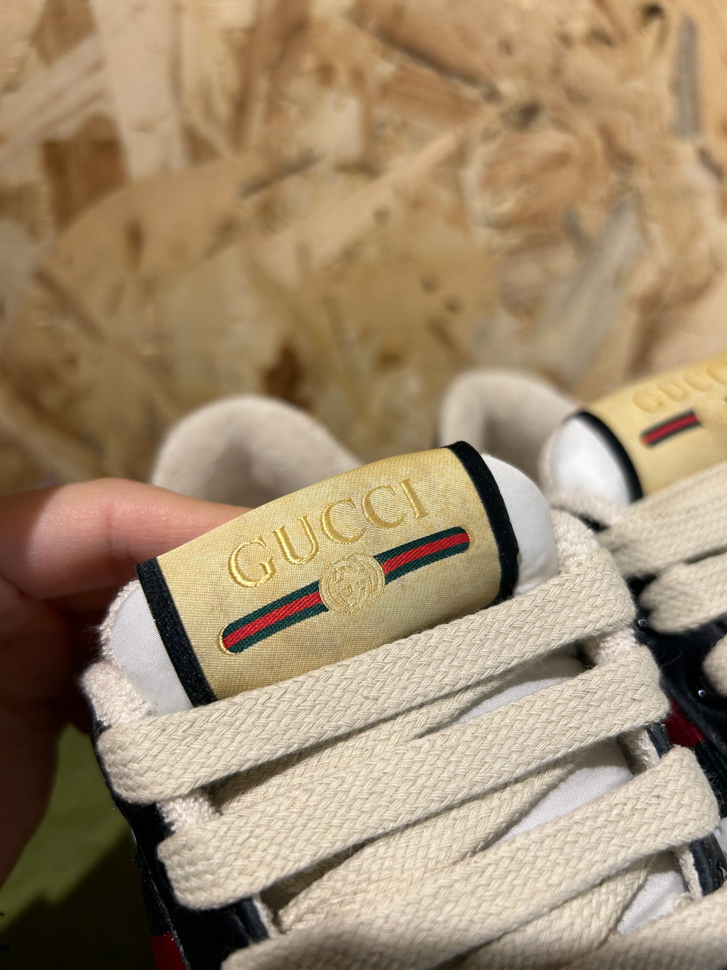 Sneakers Gucci Screener Donna | Pelle Nero/Bianco | 570442