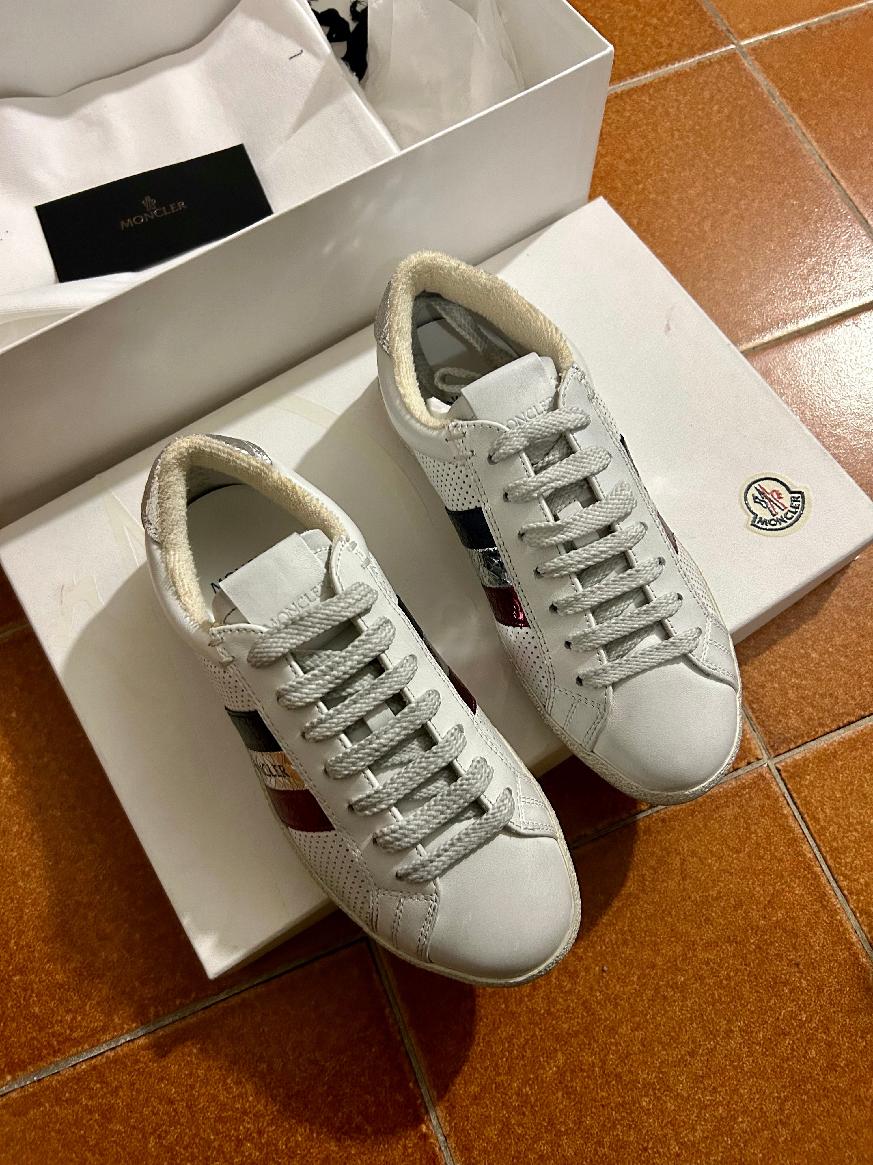 Moncler Sneakers Ryegrass scarpe donna pelle bianche