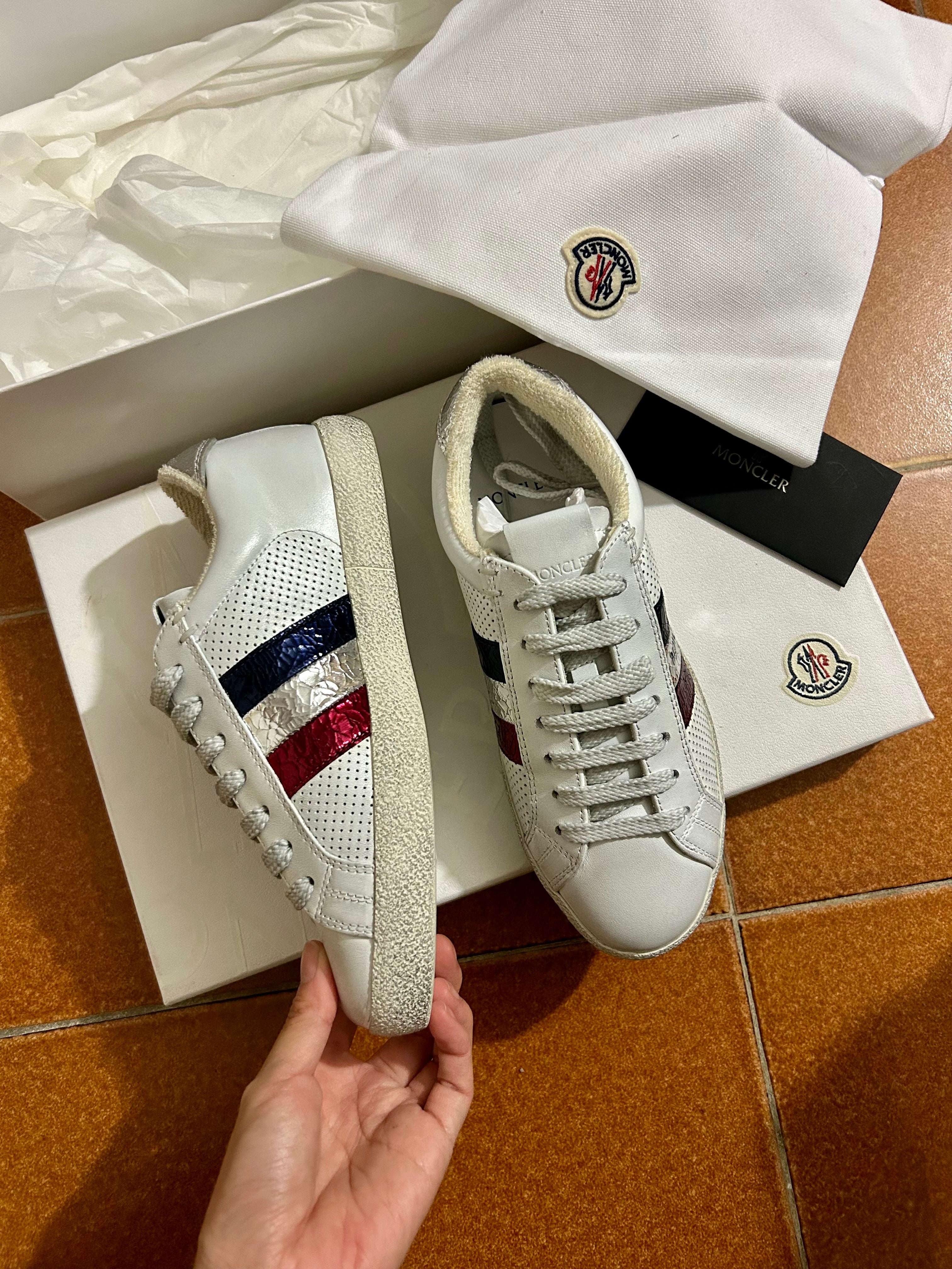 Moncler Sneakers Ryegrass scarpe donna pelle bianche