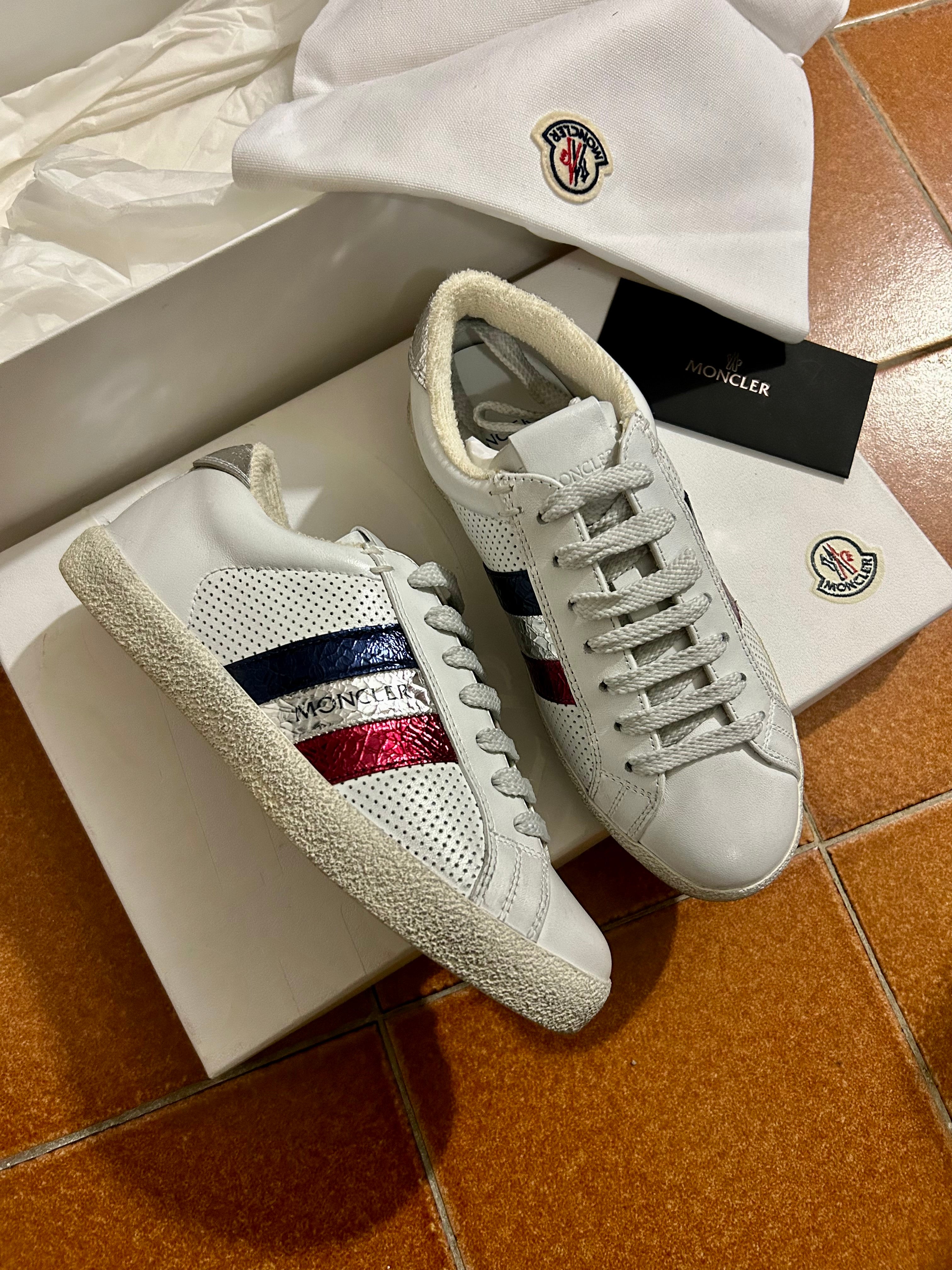 Moncler Sneakers Ryegrass scarpe donna pelle bianche