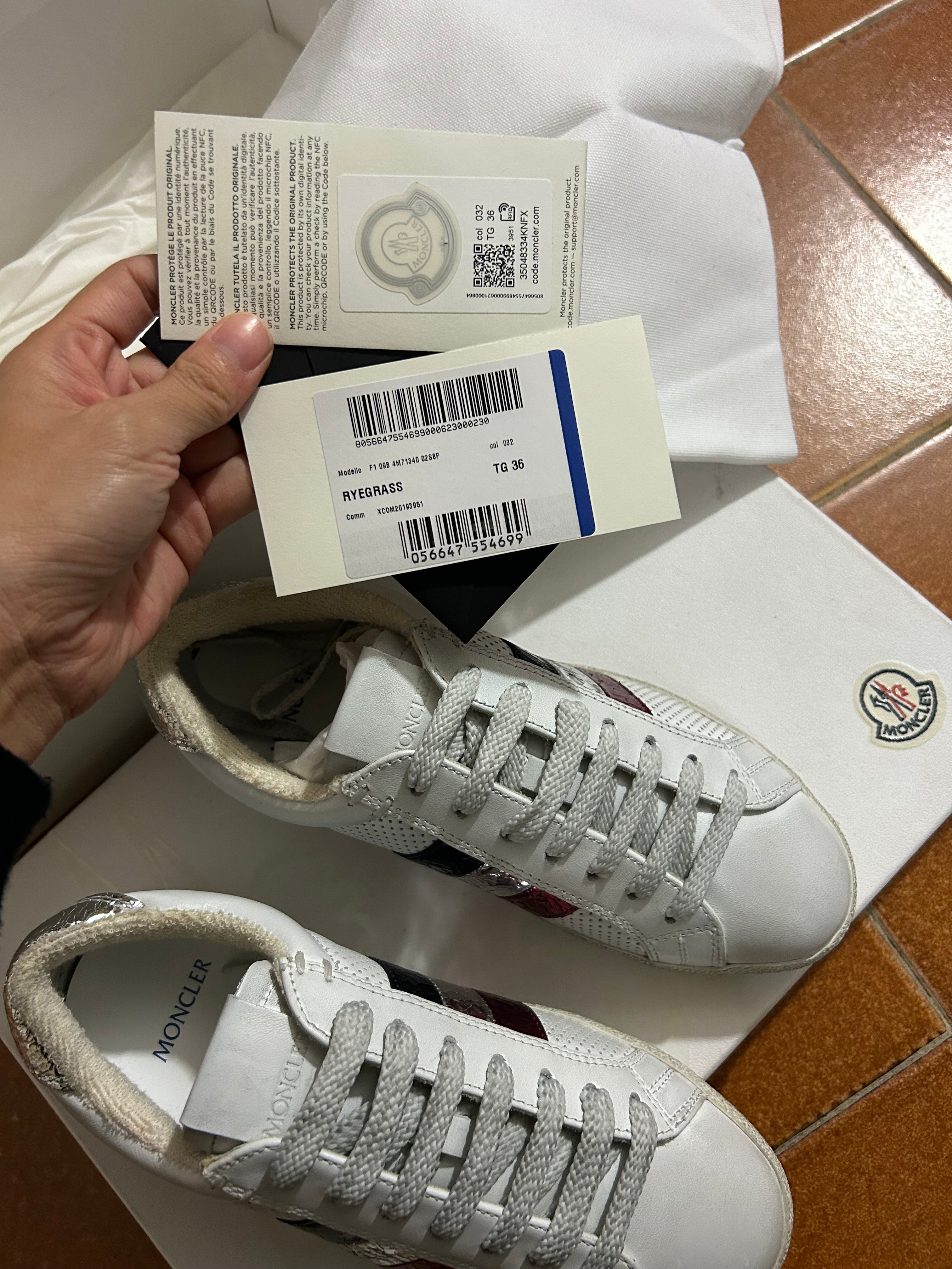 Moncler Sneakers Ryegrass scarpe donna pelle bianche