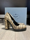 Prada Pumps Plateau Tacco Quadrato Stampa Lucertola Art.11155G