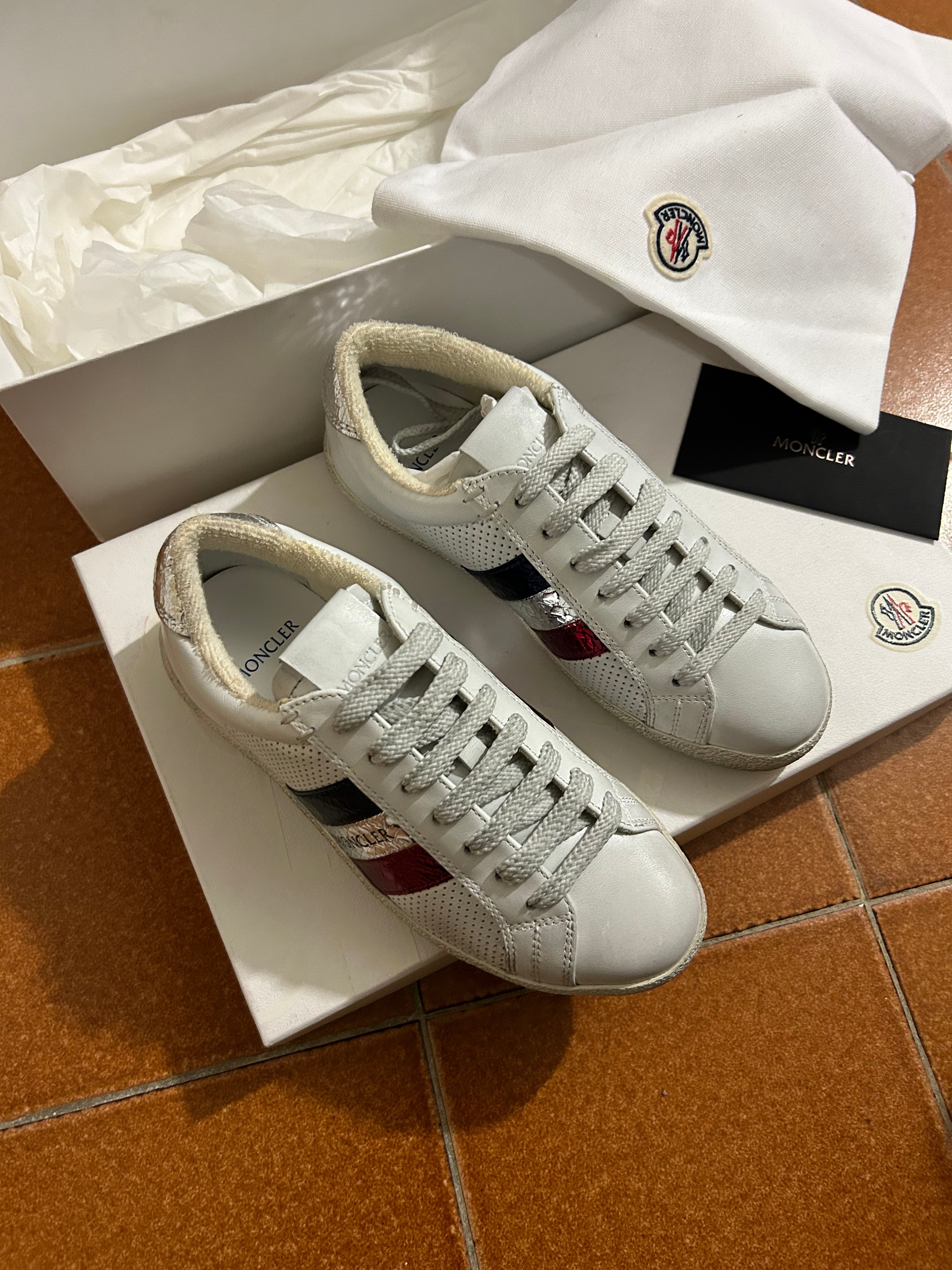 Moncler Sneakers Ryegrass scarpe donna pelle bianche